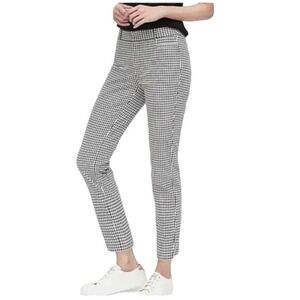 Banana Republic Sloan Black Grid Print Gingham Trousers Pants Size 8 EUC
